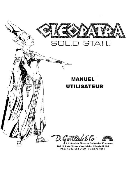 Manuel instruction CLEOPATRA 1977 FR